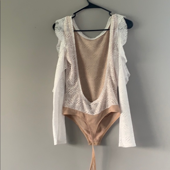 Bcbg Max Azria Anabella Lace Bodysuit White Top - Picture 5 of 5
